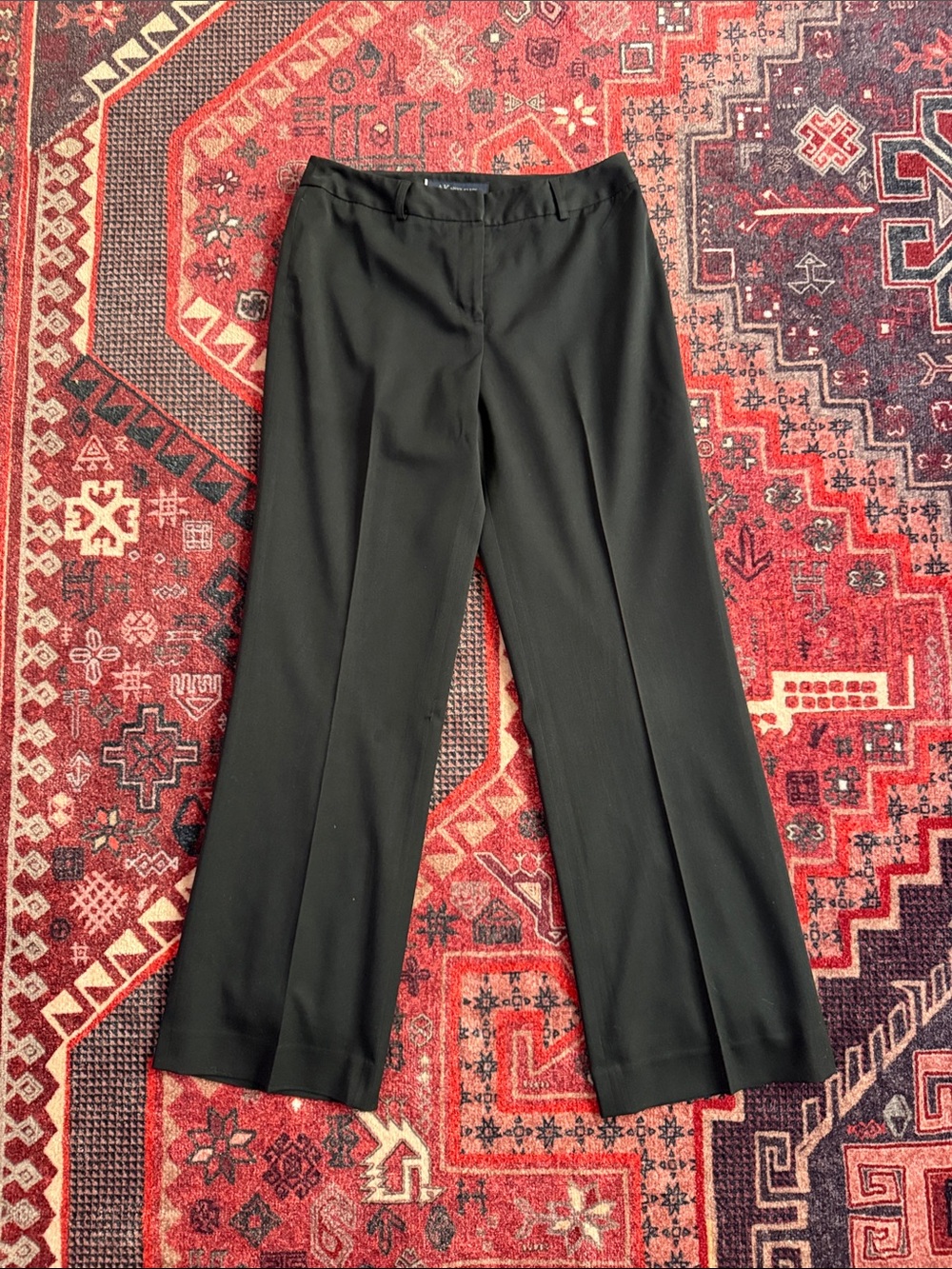 Anne Klein Black Straight-Leg Dress Trousers